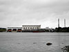 Верхнесвирская гидроэлектростанция и теплоход "Русса" в Верхнесвирском шлюзе